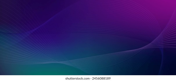 Flowing lines against a gradient of deep purples and blues, vector background