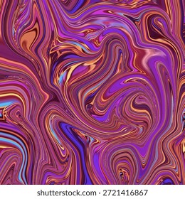 Fondo abstracto líquido que fluye con remolinos de mármol púrpura, ondas brillantes, movimiento fluido y textura psicodélica moderna, perfecto para el diseño de lujo y visuales creativas.