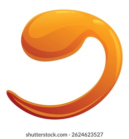 O caramelo líquido fluido está se espirrando, fazendo uma forma de espiral