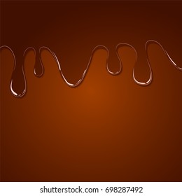 flowing liquid chocolate as stock vector background illustration