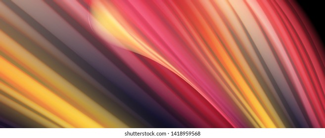 Flowing liquid rainbow colors - modern colorful flow poster. Wave liquid shapes. Art design for your design project. Vector template