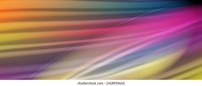 Flowing liquid rainbow colors - modern colorful flow poster. Wave liquid shapes. Art design for your design project. Vector template