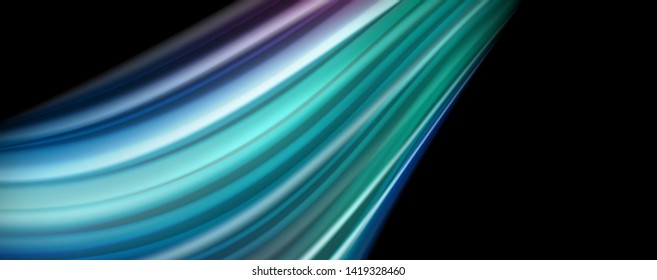 Flowing liquid rainbow colors - modern colorful flow poster. Wave liquid shapes. Art design for your design project. Vector template