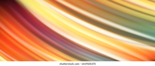 Flowing liquid rainbow colors - modern colorful flow poster. Wave liquid shapes. Art design for your design project. Vector template