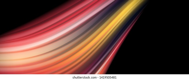 Flowing liquid rainbow colors - modern colorful flow poster. Wave liquid shapes. Art design for your design project. Vector template