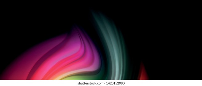 Colores de arcoiris líquido flotante - moderno afiche de flujo colorido. Formas líquidas onduladas. Diseño artístico para su proyecto de diseño. Plantilla de vector