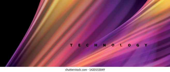 Flowing liquid rainbow colors - modern colorful flow poster. Wave liquid shapes. Art design for your design project. Vector template