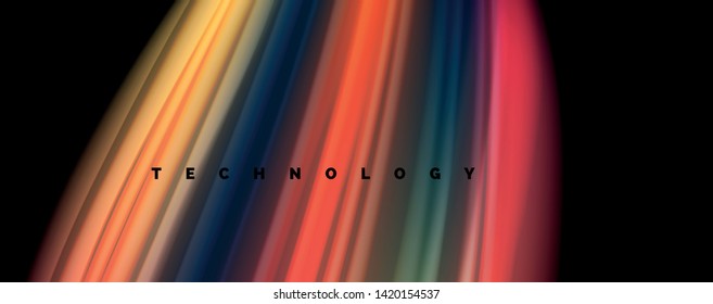 Flowing liquid rainbow colors - modern colorful flow poster. Wave liquid shapes. Art design for your design project. Vector template