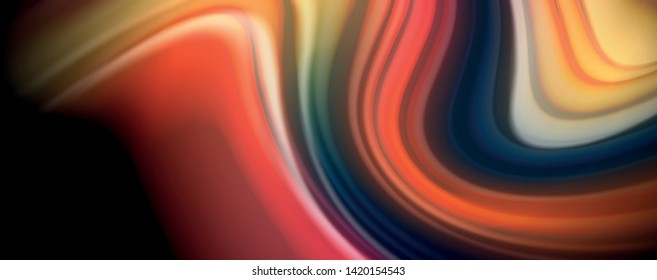 Flowing liquid rainbow colors - modern colorful flow poster. Wave liquid shapes. Art design for your design project. Vector template