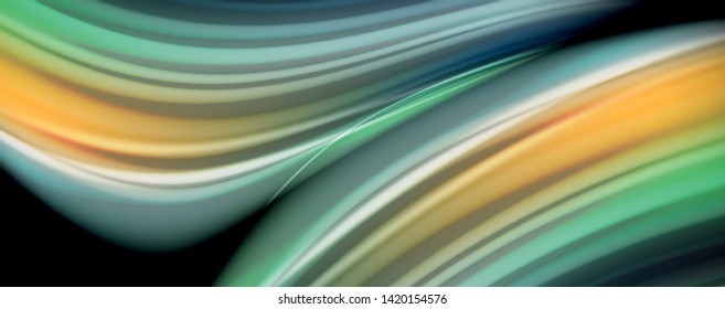 Flower Liquide Regenbogenfarben - modernes, farbenfrohes Flussförderer. Wellenflüssige Formen. Kunstdesign für Ihr Gestaltungsprojekt. Vektorgrafik-Vorlage