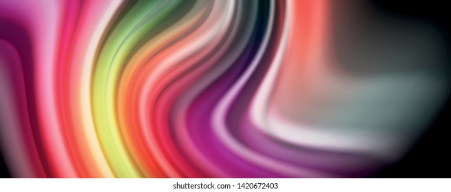 Flowing liquid rainbow colors - modern colorful flow poster. Wave liquid shapes. Art design for your design project. Vector template