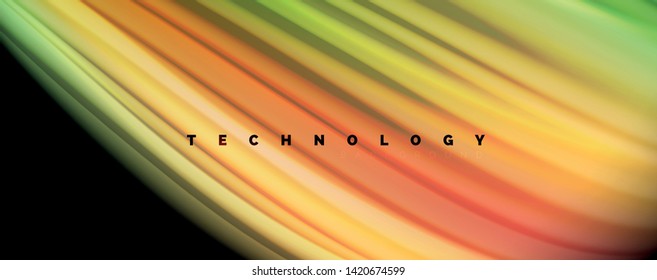 Flowing liquid rainbow colors - modern colorful flow poster. Wave liquid shapes. Art design for your design project. Vector template