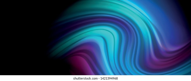 Fluxo líquido cores do arco-íris - poster colorido moderno fluxo. Formas líquidas onduladas. Design de arte para o seu projeto de design. Modelo de vetor