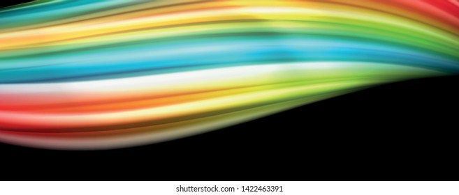 Flowing liquid rainbow colors - modern colorful flow poster. Wave liquid shapes. Art design for your design project. Vector template
