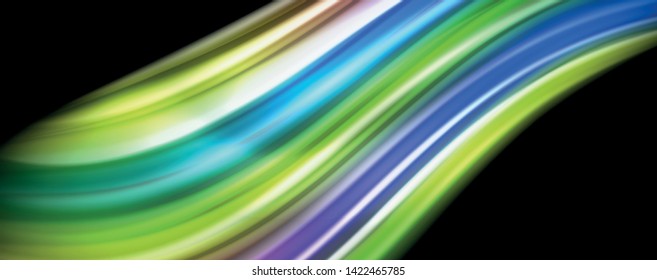 Flowing liquid rainbow colors - modern colorful flow poster. Wave liquid shapes. Art design for your design project. Vector template