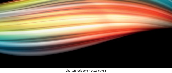Flowing liquid rainbow colors - modern colorful flow poster. Wave liquid shapes. Art design for your design project. Vector template