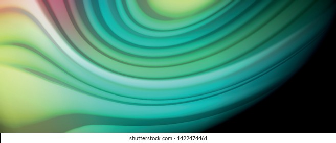 Flowing liquid rainbow colors - modern colorful flow poster. Wave liquid shapes. Art design for your design project. Vector template