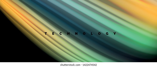Colores de arcoiris líquido flotante - moderno afiche de flujo colorido. Formas líquidas onduladas. Diseño artístico para su proyecto de diseño. Plantilla de vector
