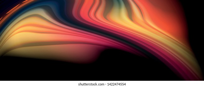 Flowing liquid rainbow colors - modern colorful flow poster. Wave liquid shapes. Art design for your design project. Vector template