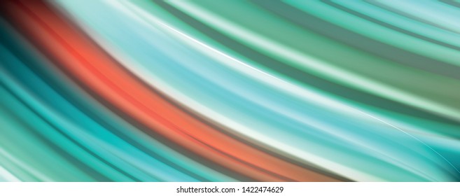 Colores de arcoiris líquido flotante - moderno afiche de flujo colorido. Formas líquidas onduladas. Diseño artístico para su proyecto de diseño. Plantilla de vector