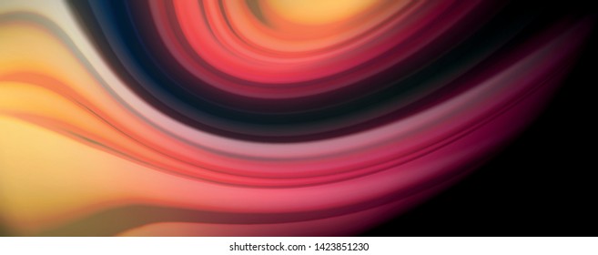 Flowing liquid rainbow colors - modern colorful flow poster. Wave liquid shapes. Art design for your design project. Vector template