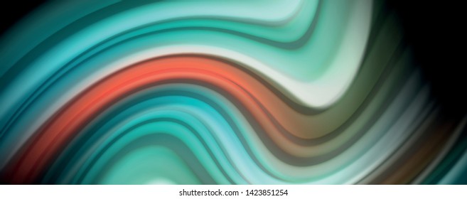 Flowing liquid rainbow colors - modern colorful flow poster. Wave liquid shapes. Art design for your design project. Vector template