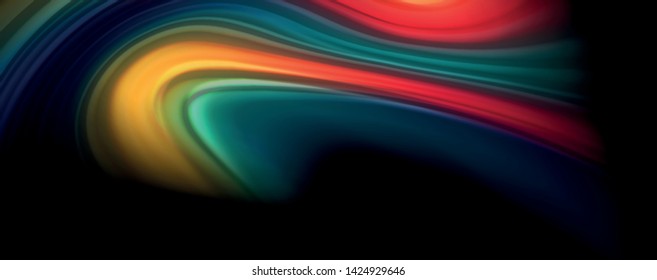 Flowing liquid rainbow colors - modern colorful flow poster. Wave liquid shapes. Art design for your design project. Vector template