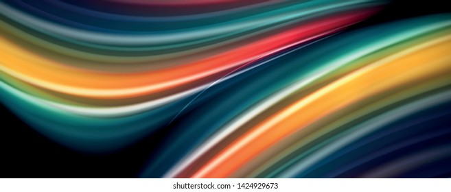 Flower Liquide Regenbogenfarben - modernes, farbenfrohes Flussförderer. Wellenflüssige Formen. Kunstdesign für Ihr Gestaltungsprojekt. Vektorgrafik-Vorlage