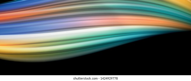 Flowing liquid rainbow colors - modern colorful flow poster. Wave liquid shapes. Art design for your design project. Vector template