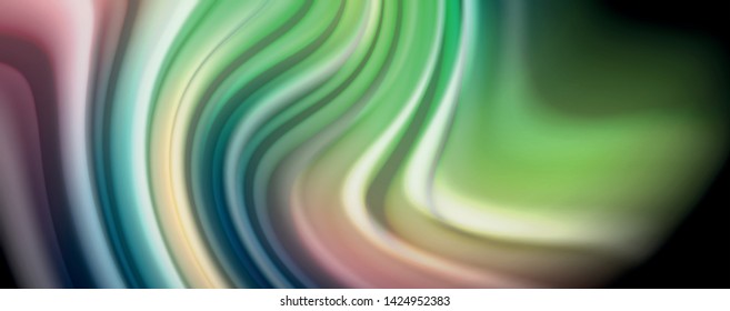 Flowing liquid rainbow colors - modern colorful flow poster. Wave liquid shapes. Art design for your design project. Vector template