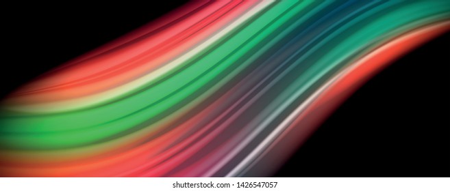 Flowing liquid rainbow colors - modern colorful flow poster. Wave liquid shapes. Art design for your design project. Vector template