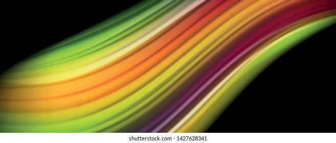 Flowing liquid rainbow colors - modern colorful flow poster. Wave liquid shapes. Art design for your design project. Vector template
