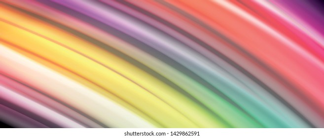 Colores de arcoiris líquido flotante - moderno afiche de flujo colorido. Formas líquidas onduladas. Diseño artístico para su proyecto de diseño. Plantilla de vector