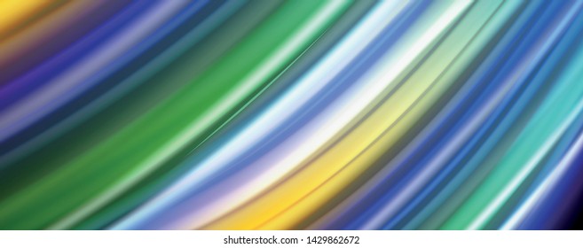 Flowing liquid rainbow colors - modern colorful flow poster. Wave liquid shapes. Art design for your design project. Vector template