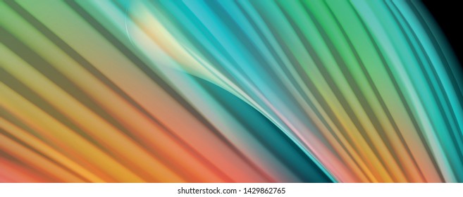 Flowing liquid rainbow colors - modern colorful flow poster. Wave liquid shapes. Art design for your design project. Vector template