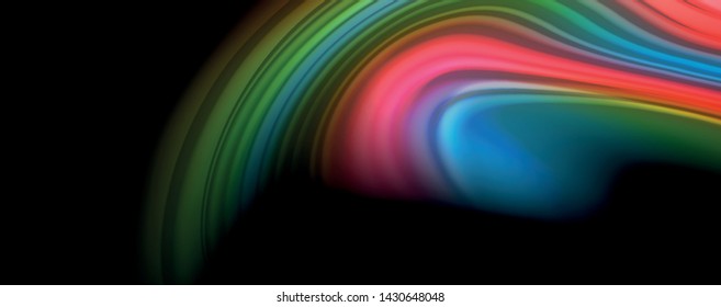 Flowing liquid rainbow colors - modern colorful flow poster. Wave liquid shapes. Art design for your design project. Vector template