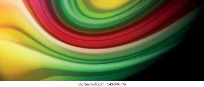 Flowing liquid rainbow colors - modern colorful flow poster. Wave liquid shapes. Art design for your design project. Vector template