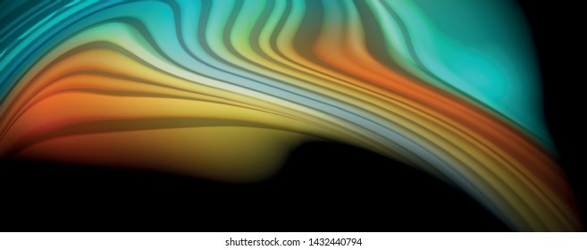 Flowing liquid rainbow colors - modern colorful flow poster. Wave liquid shapes. Art design for your design project. Vector template