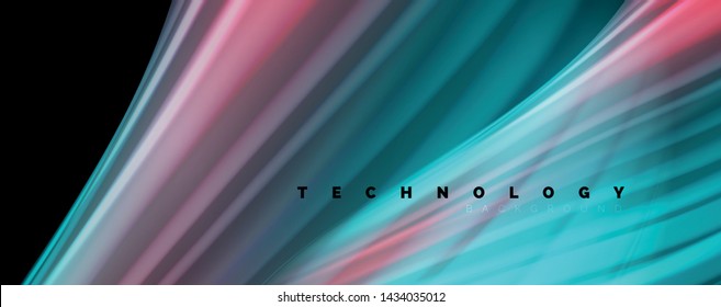 Flowing liquid rainbow colors - modern colorful flow poster. Wave liquid shapes. Art design for your design project. Vector template
