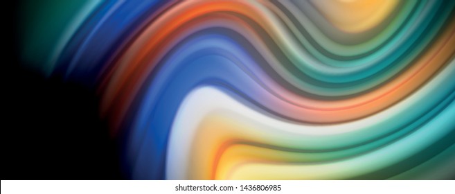 Colores de arcoiris líquido flotante - moderno afiche de flujo colorido. Formas líquidas onduladas. Diseño artístico para su proyecto de diseño. Plantilla de vector