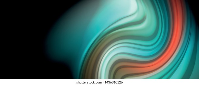 Flowing liquid rainbow colors - modern colorful flow poster. Wave liquid shapes. Art design for your design project. Vector template