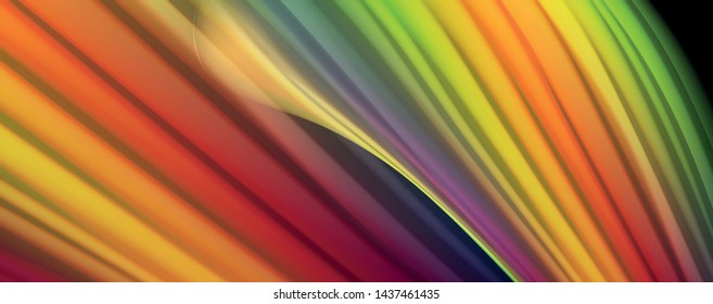 Flowing liquid rainbow colors - modern colorful flow poster. Wave liquid shapes. Art design for your design project. Vector template