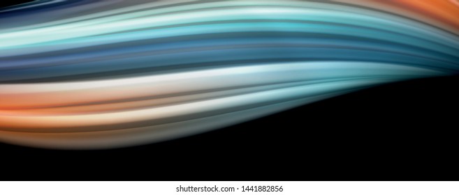 Flowing liquid rainbow colors - modern colorful flow poster. Wave liquid shapes. Art design for your design project. Vector template