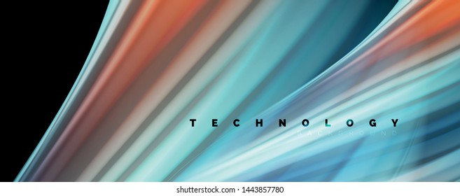 Flowing liquid rainbow colors - modern colorful flow poster. Wave liquid shapes. Art design for your design project. Vector template