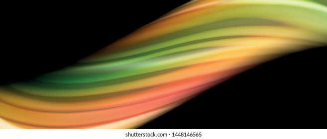 Flowing liquid rainbow colors - modern colorful flow poster. Wave liquid shapes. Art design for your design project. Vector template