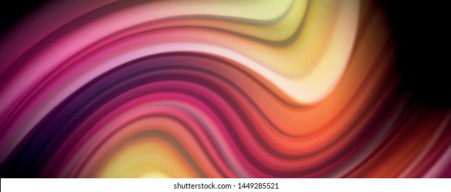 Flowing liquid rainbow colors - modern colorful flow poster. Wave liquid shapes. Art design for your design project. Vector template