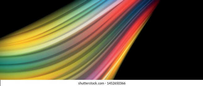 Flower Liquide Regenbogenfarben - modernes, farbenfrohes Flussförderer. Wellenflüssige Formen. Kunstdesign für Ihr Gestaltungsprojekt. Vektorgrafik-Vorlage
