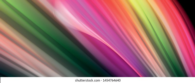 Flowing liquid rainbow colors - modern colorful flow poster. Wave liquid shapes. Art design for your design project. Vector template