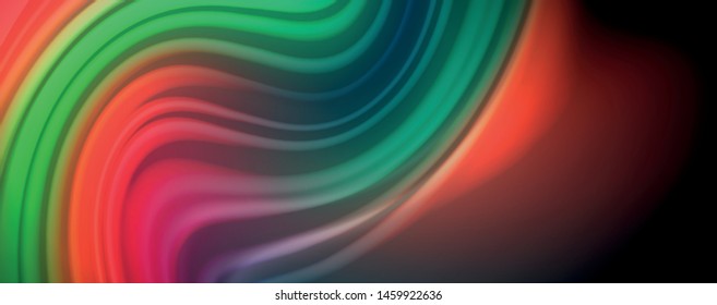 Flowing liquid rainbow colors - modern colorful flow poster. Wave liquid shapes. Art design for your design project. Vector template