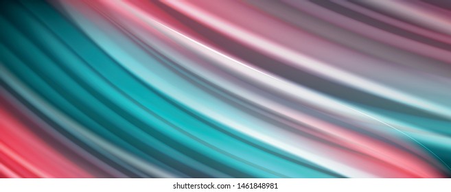 Flowing liquid rainbow colors - modern colorful flow poster. Wave liquid shapes. Art design for your design project. Vector template